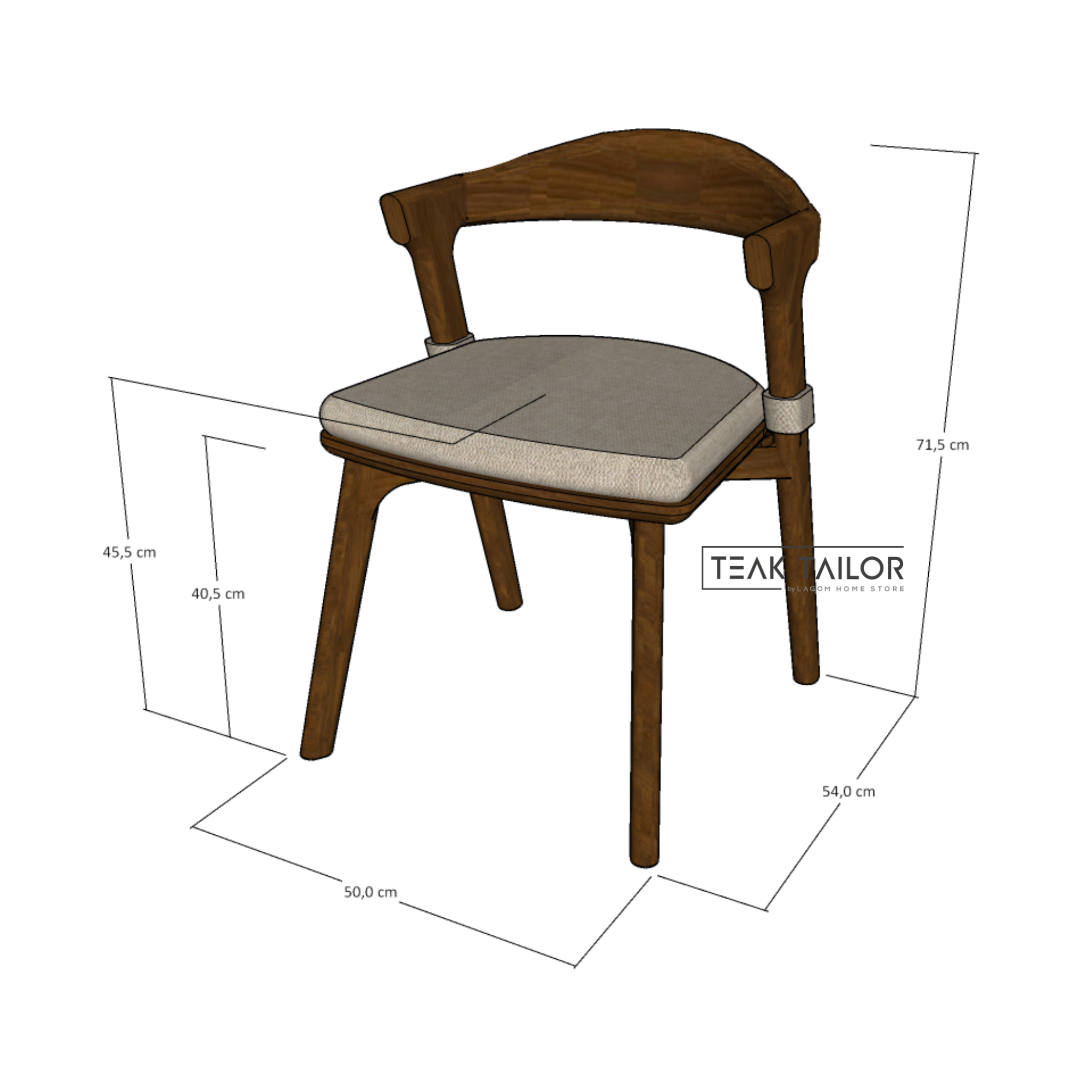 Minimalist Teak Wood Dining Set with 3 Chairs