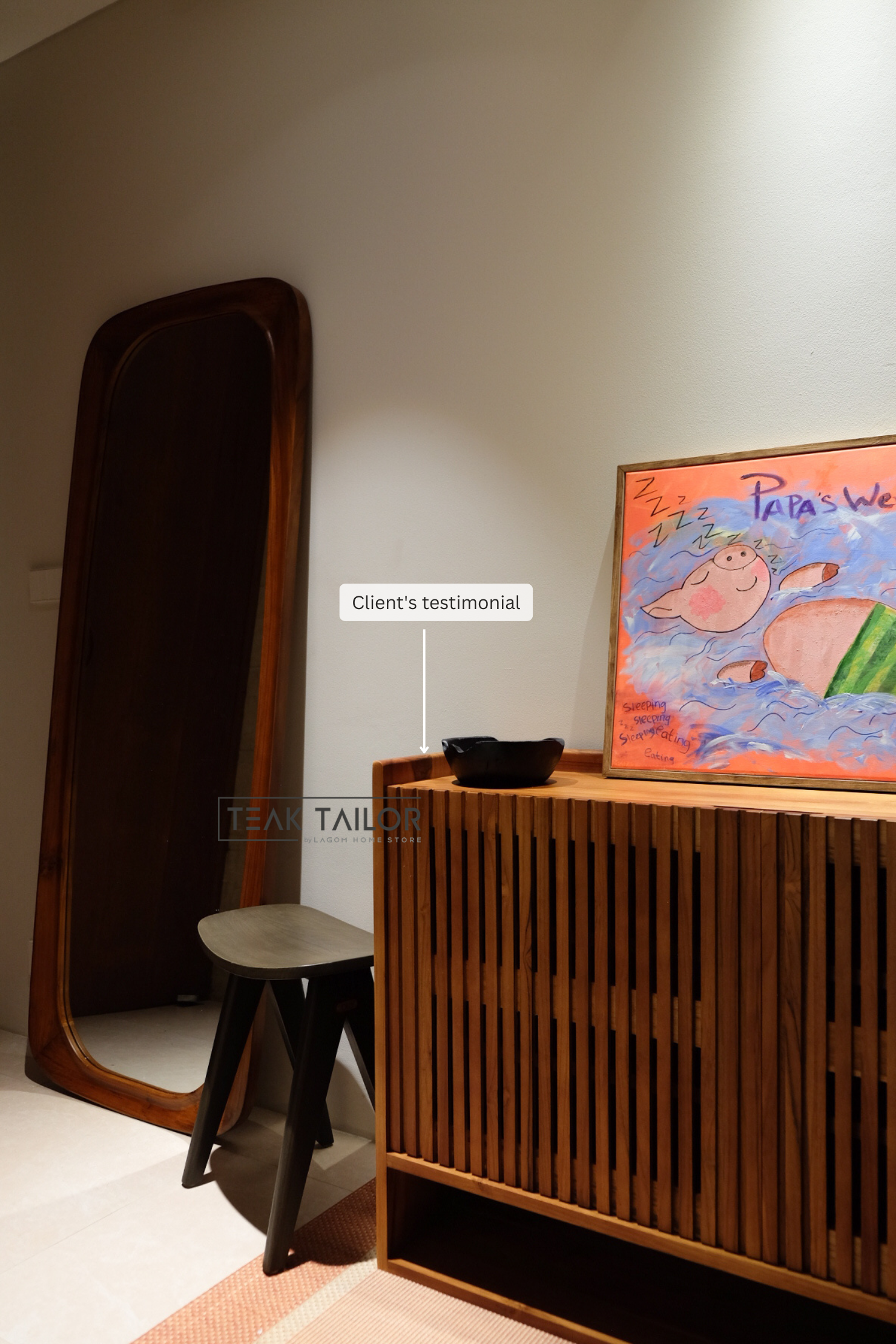 Medium Size Teak Shoe Cabinet