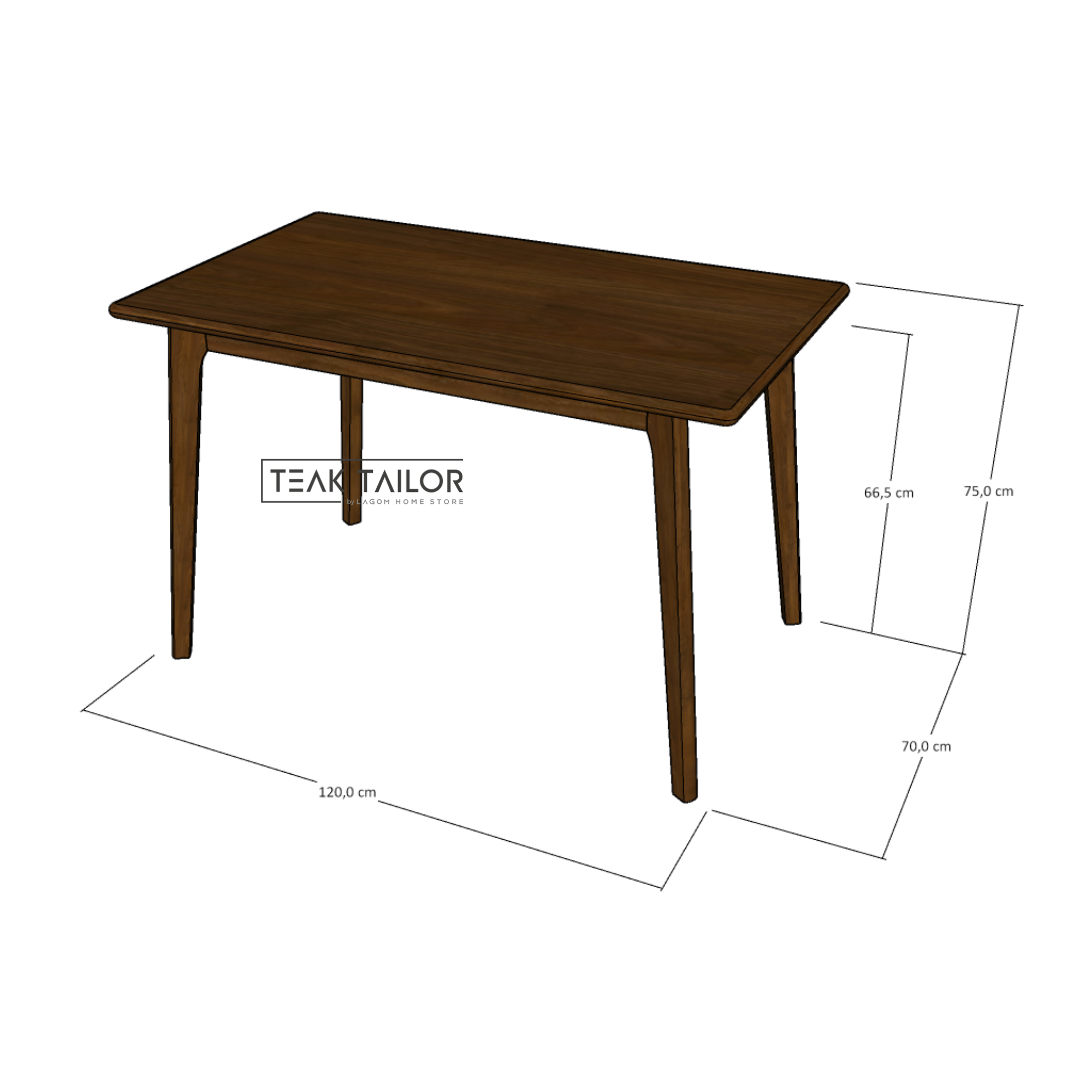 Minimalist Teak Wood Dining Set with 3 Chairs