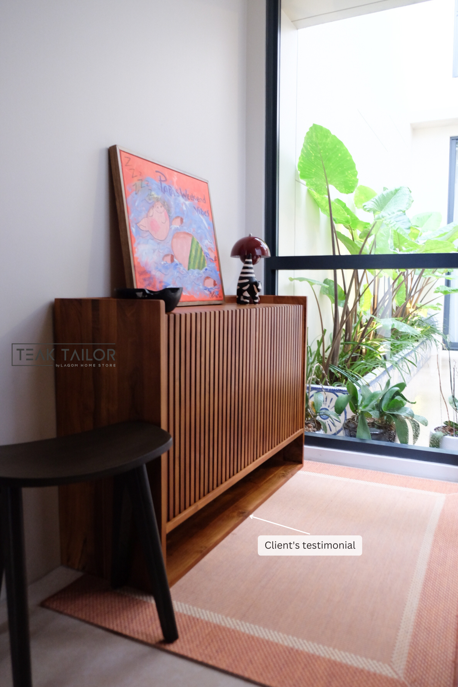 Medium Size Teak Shoe Cabinet