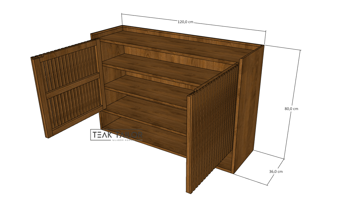 Medium Size Teak Shoe Cabinet