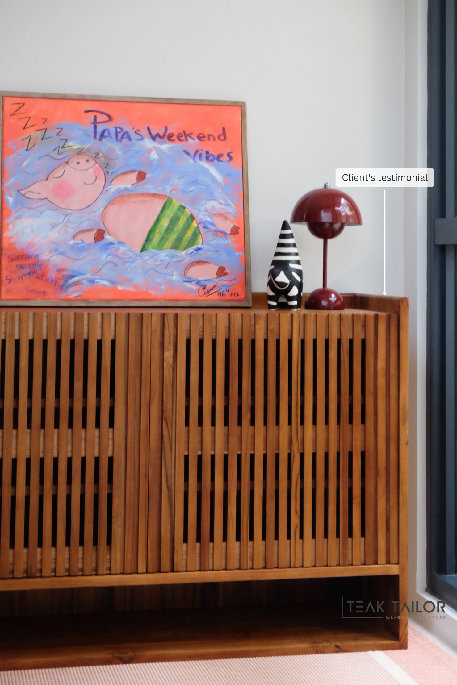 Medium Size Teak Shoe Cabinet