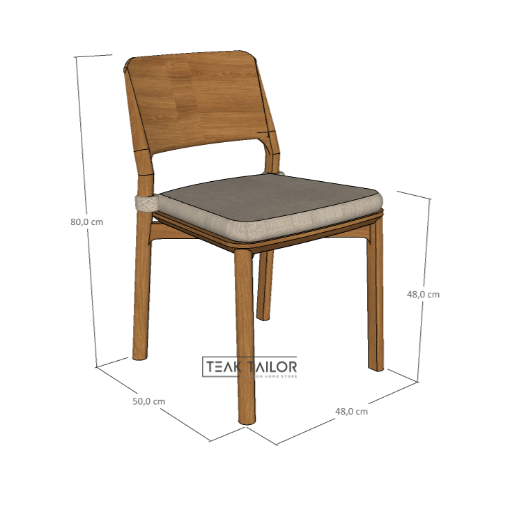 Modern Teak Wood Dining Set with 4 Chairs