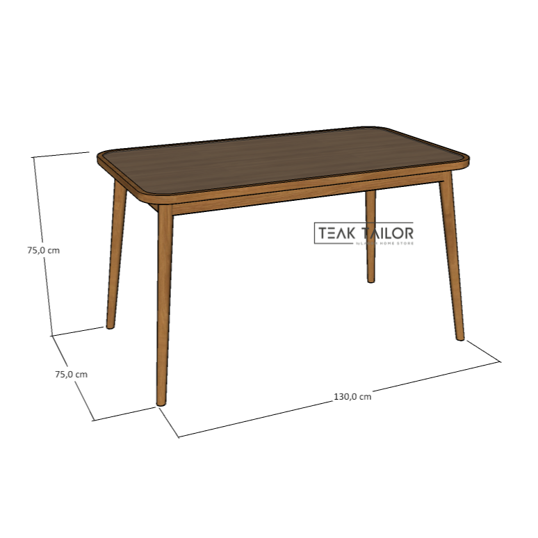 Modern Teak Wood Dining Set with 4 Chairs