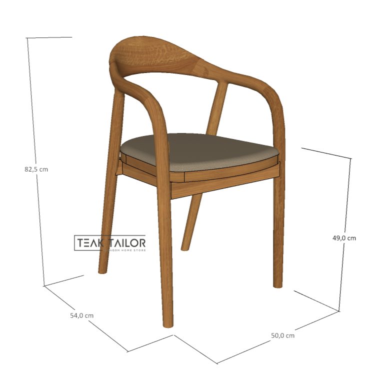 Solid Teak Wood Dining Set with 4 Chairs