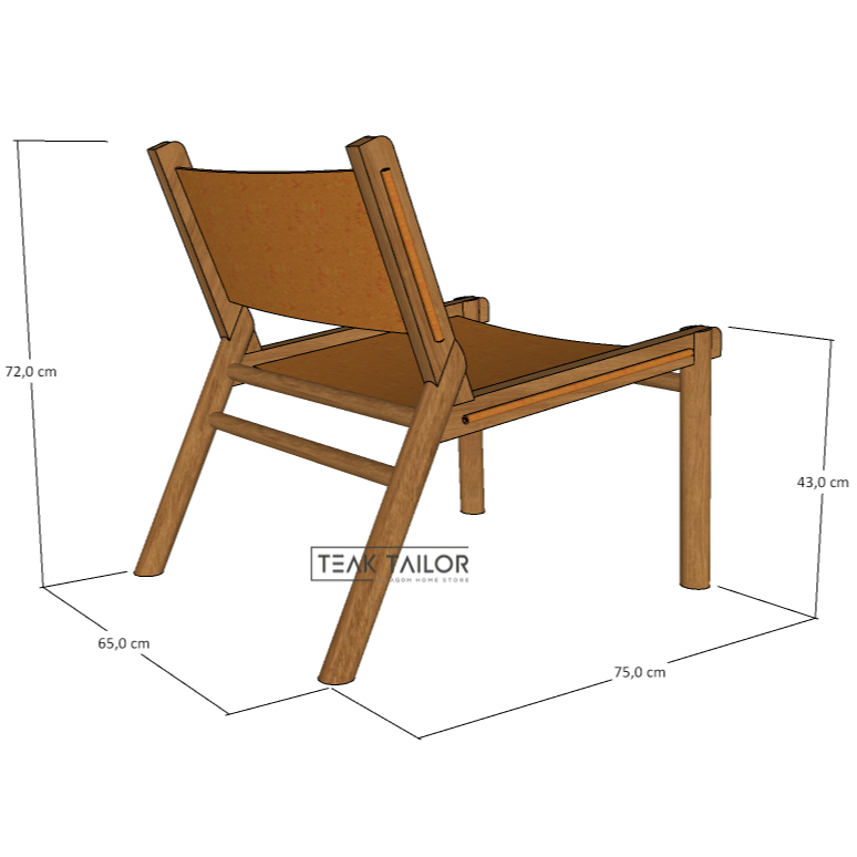 Teak and Leather Lounge Chair