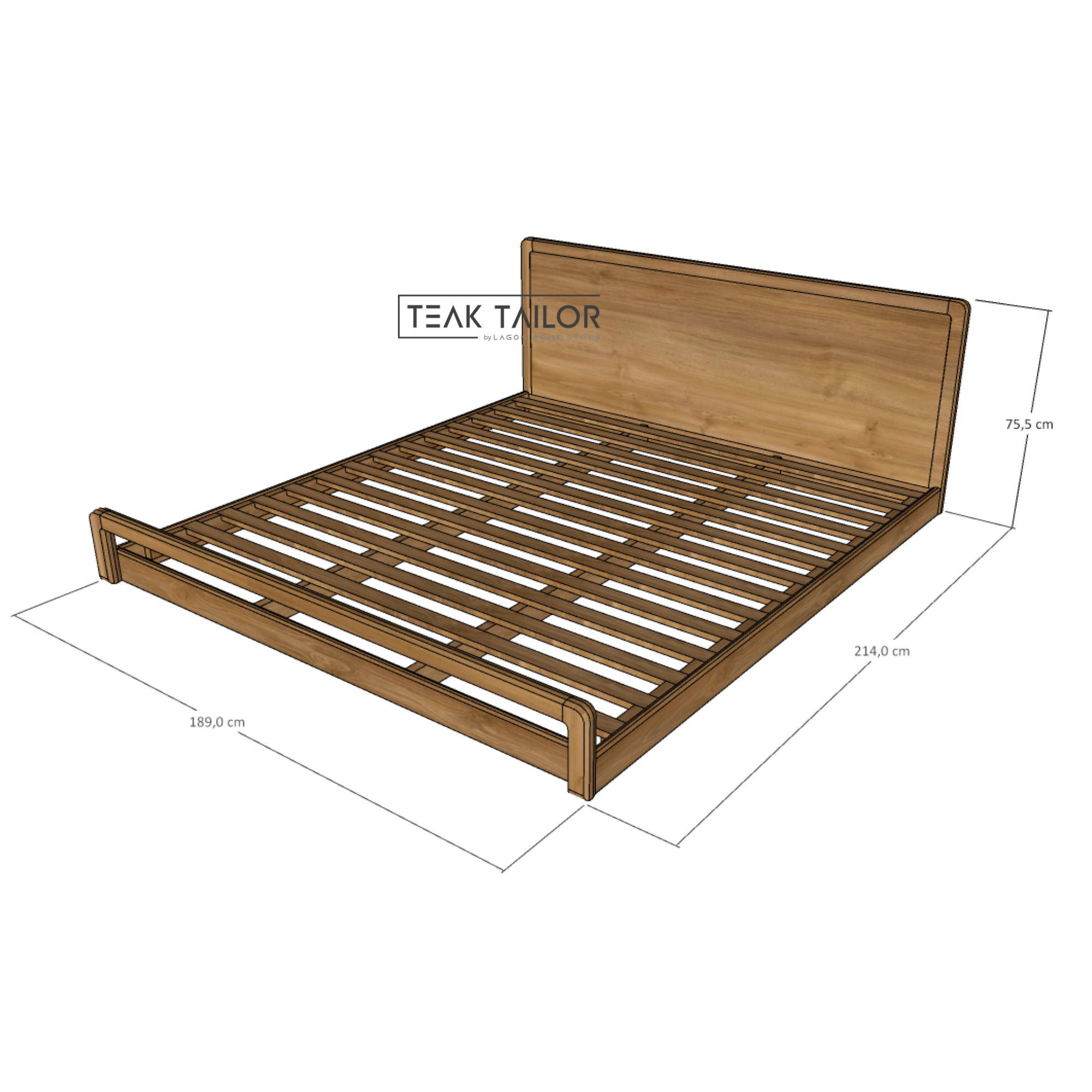 Exclusive Teak Wood Floor Bed Frame