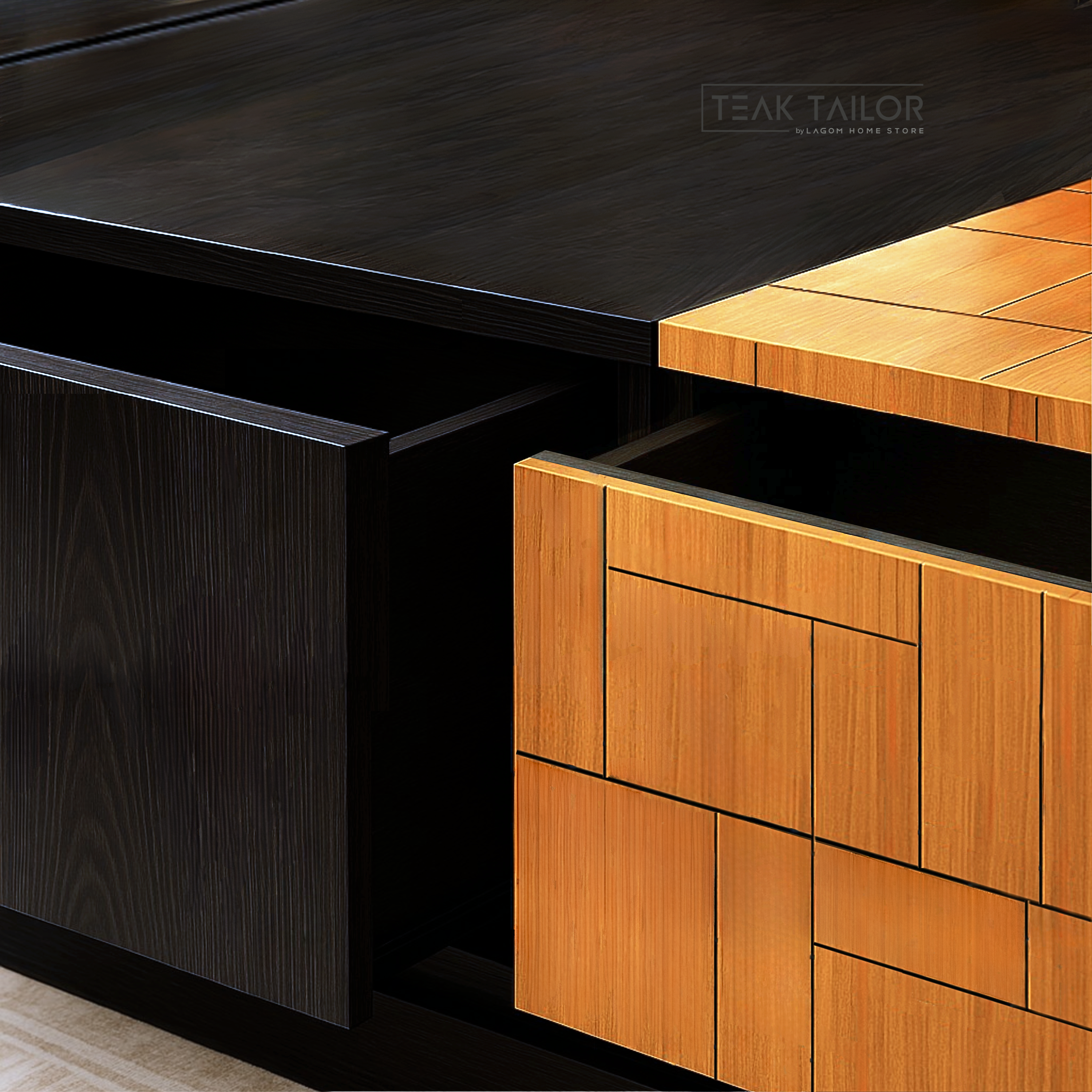 Teak Wood Coffee Table with Hidden Storage