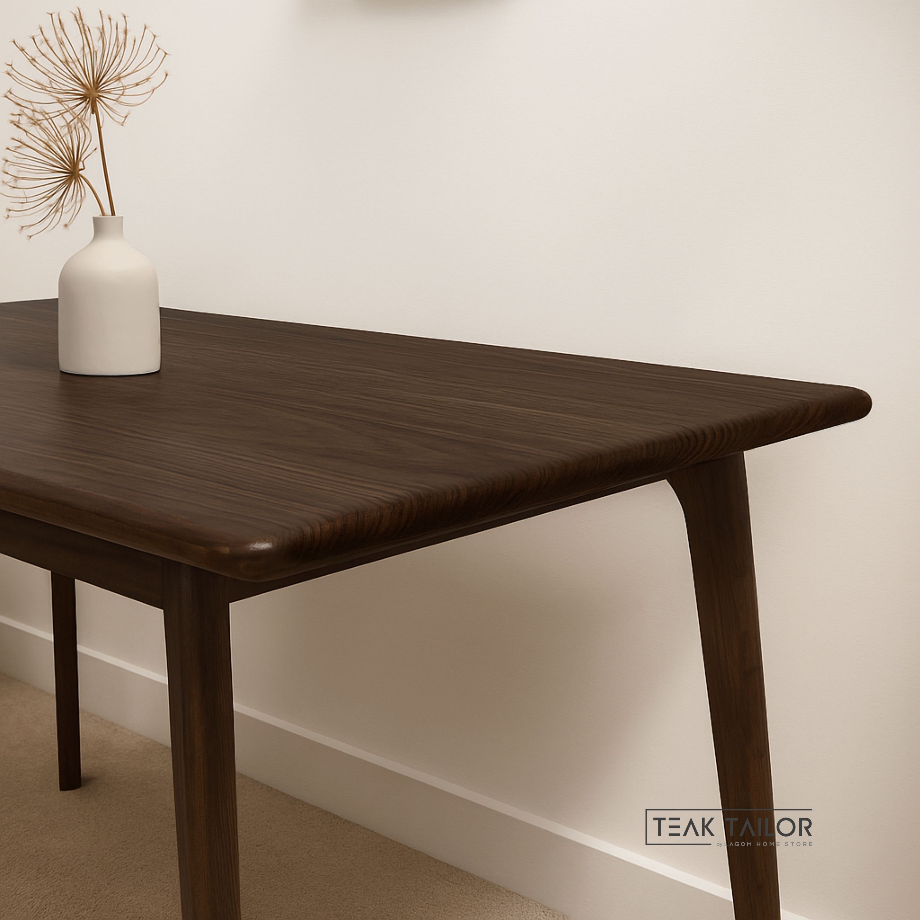 Minimalist Teak Wood Dining Set with 3 Chairs