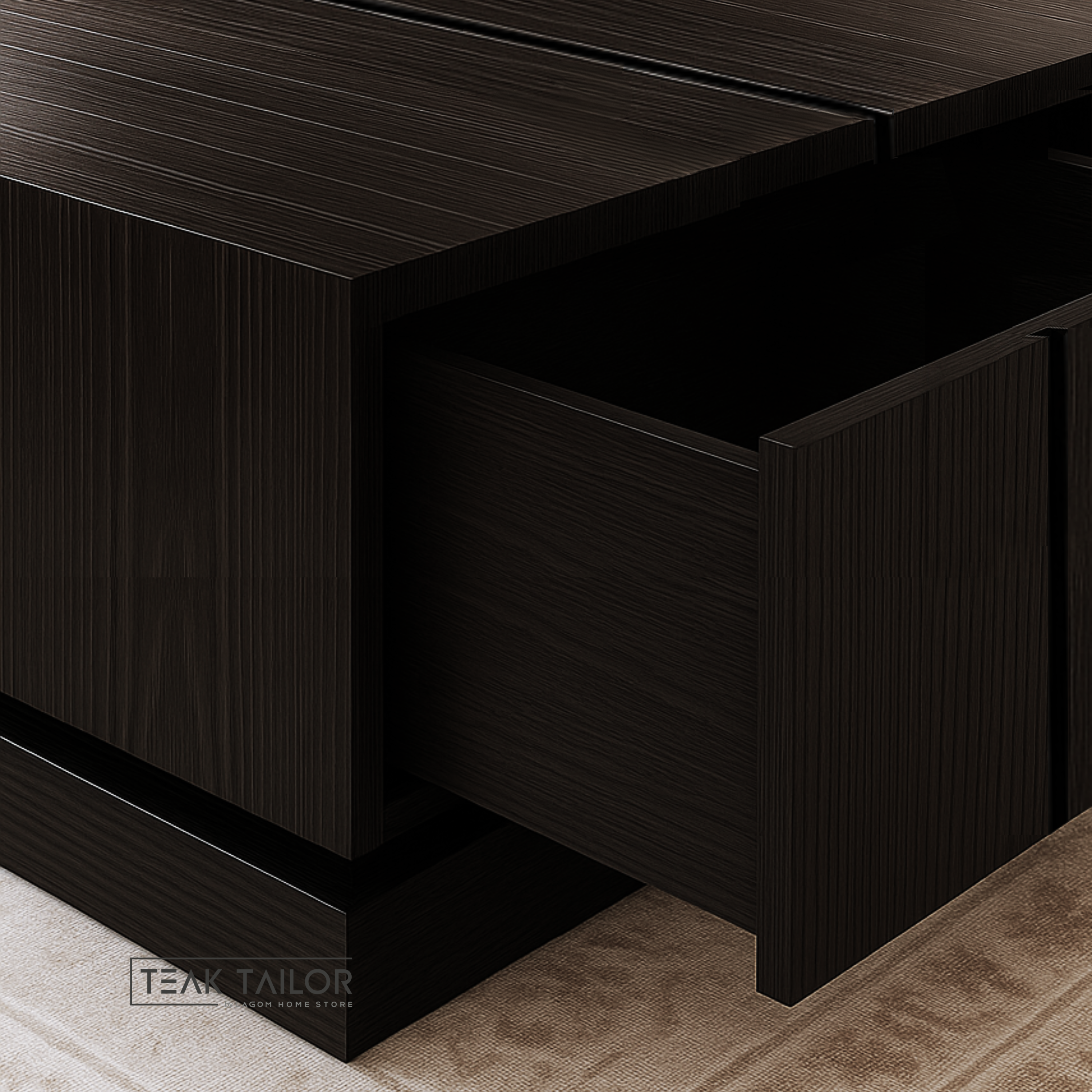 Teak Wood Coffee Table with Hidden Storage