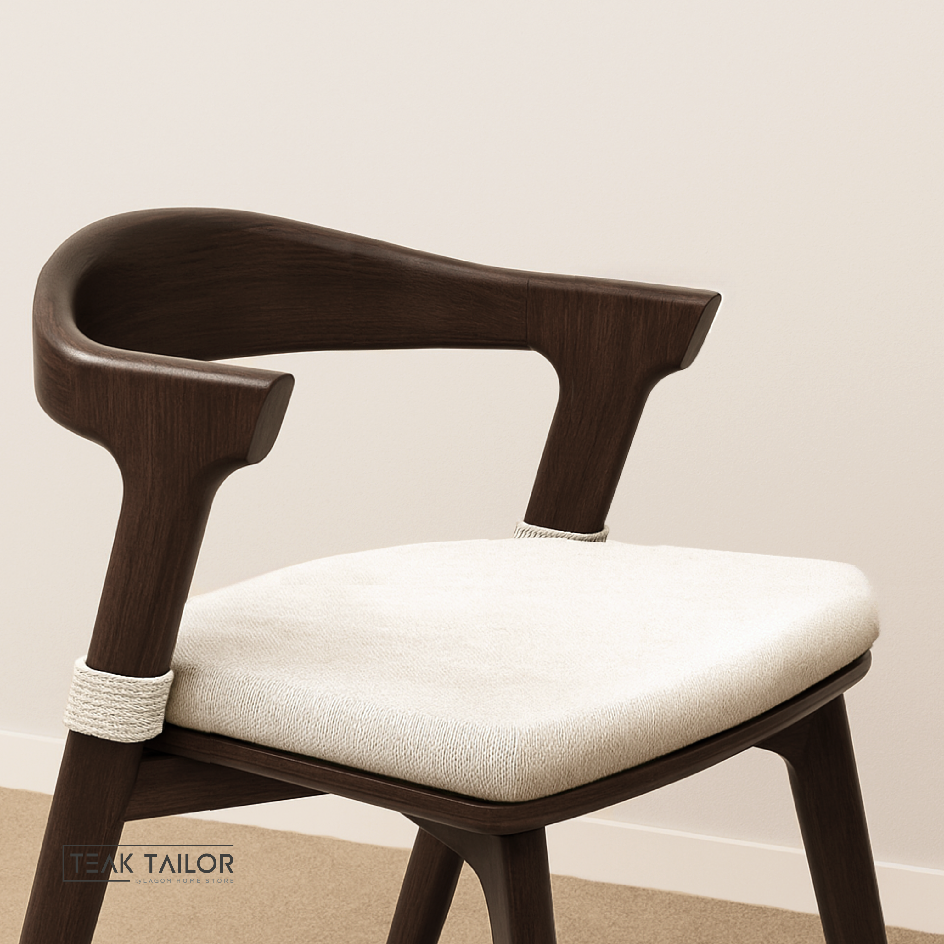 Minimalist Teak Wood Dining Set with 3 Chairs