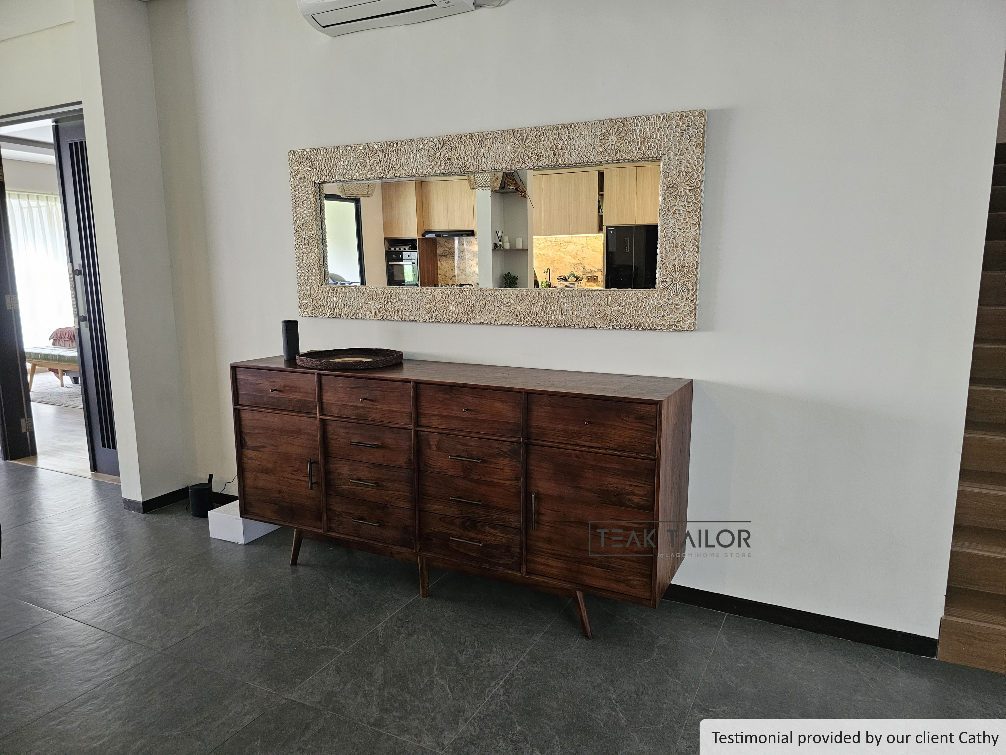 Large Teak Buffet with 10 Drawers & 2 Doors