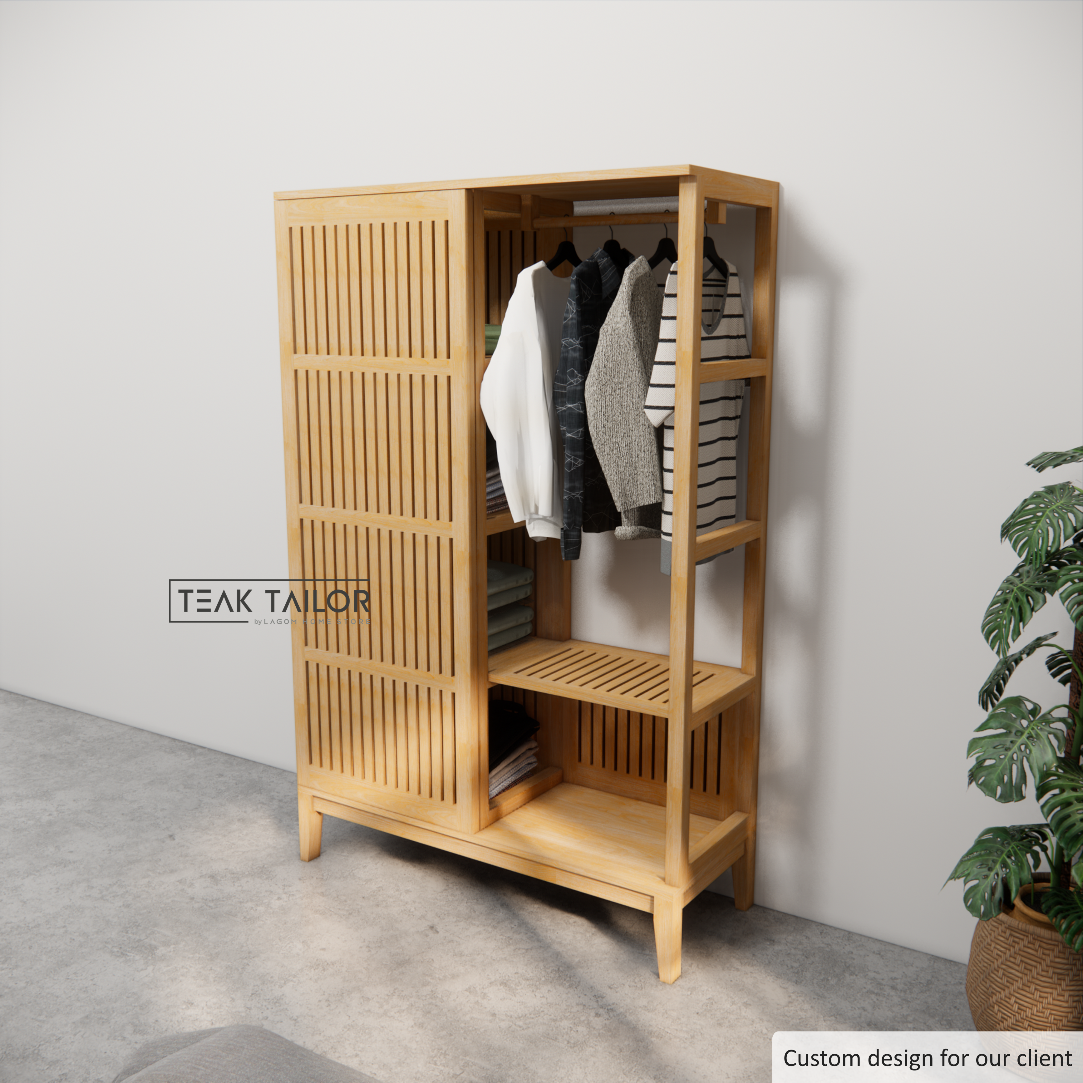Unique Solid Teak Wardrobe