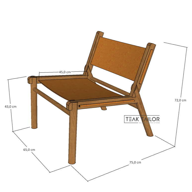 Teak and Leather Lounge Chair